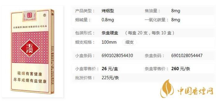 玉溪香烟直径多少毫米 玉溪香烟一包多少根